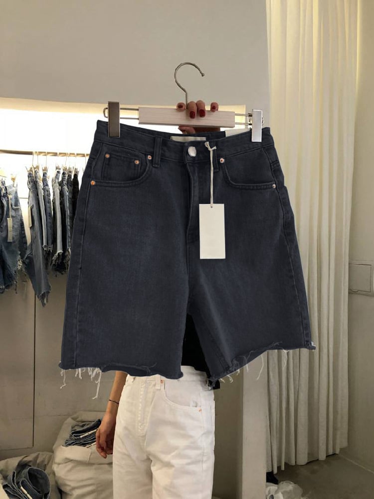 Trendy High-Waist Casual Denim Shorts
