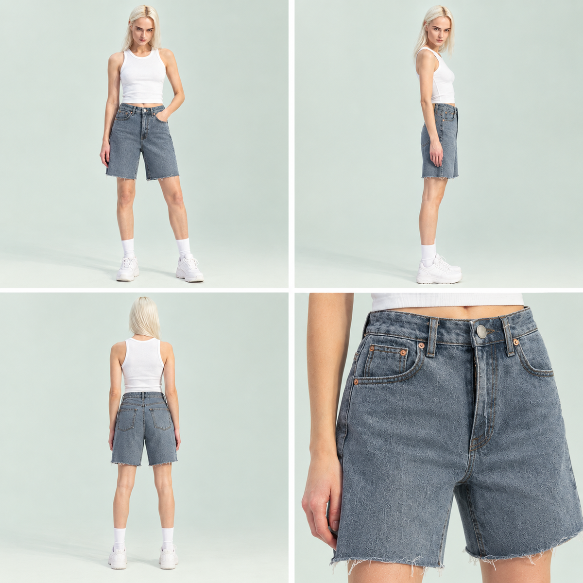 Trendy High-Waist Casual Denim Shorts
