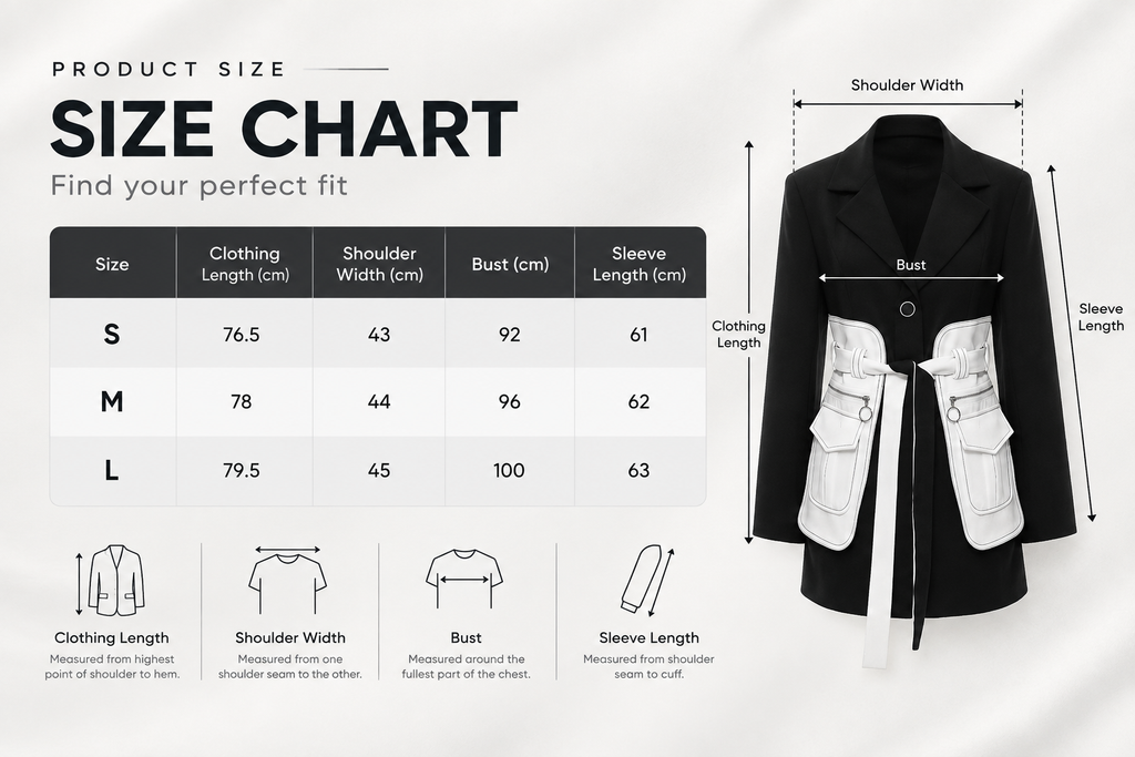 Retro Black and White Color Block Blazer Jacket