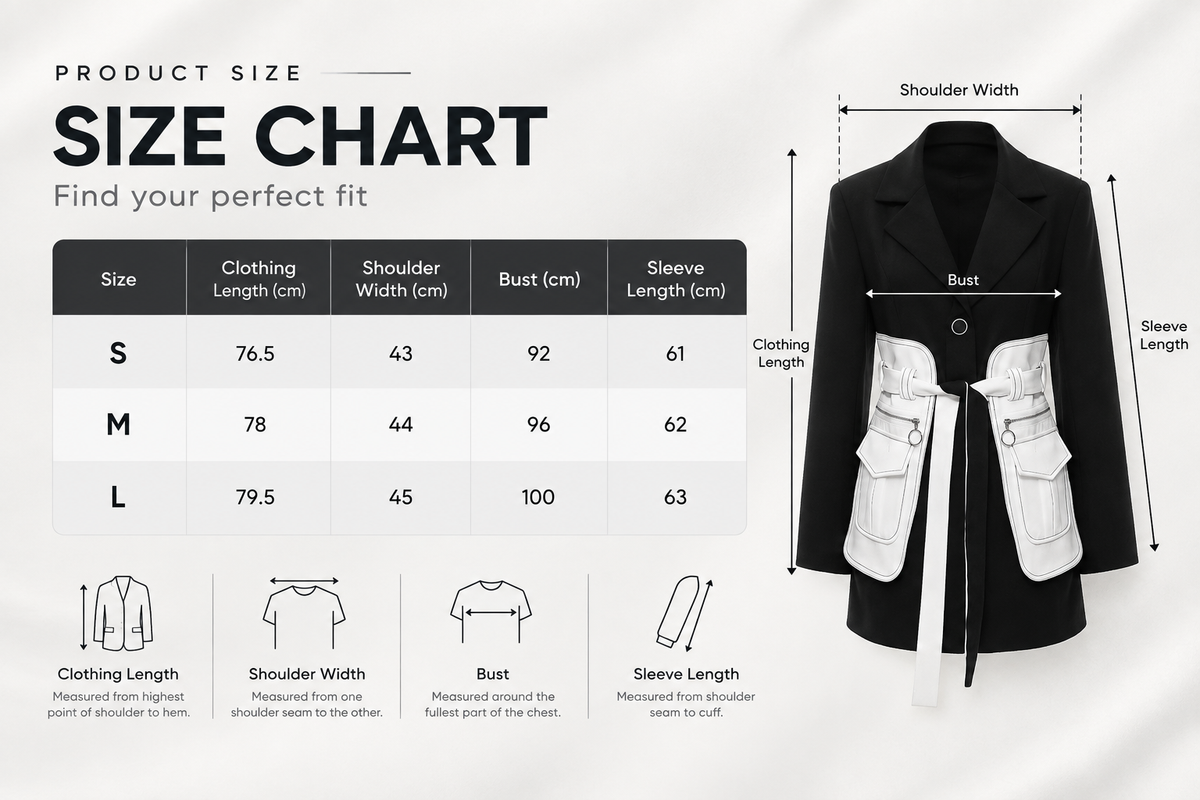 Retro Black and White Color Block Blazer Jacket