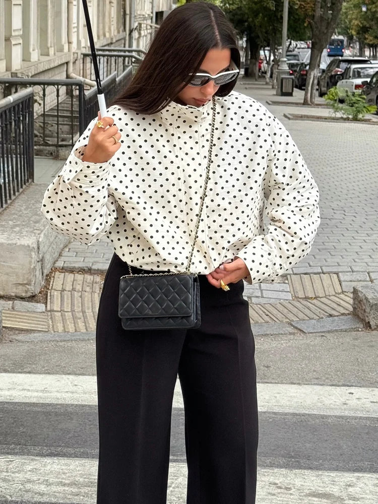 Polka Dot Zip Jacket