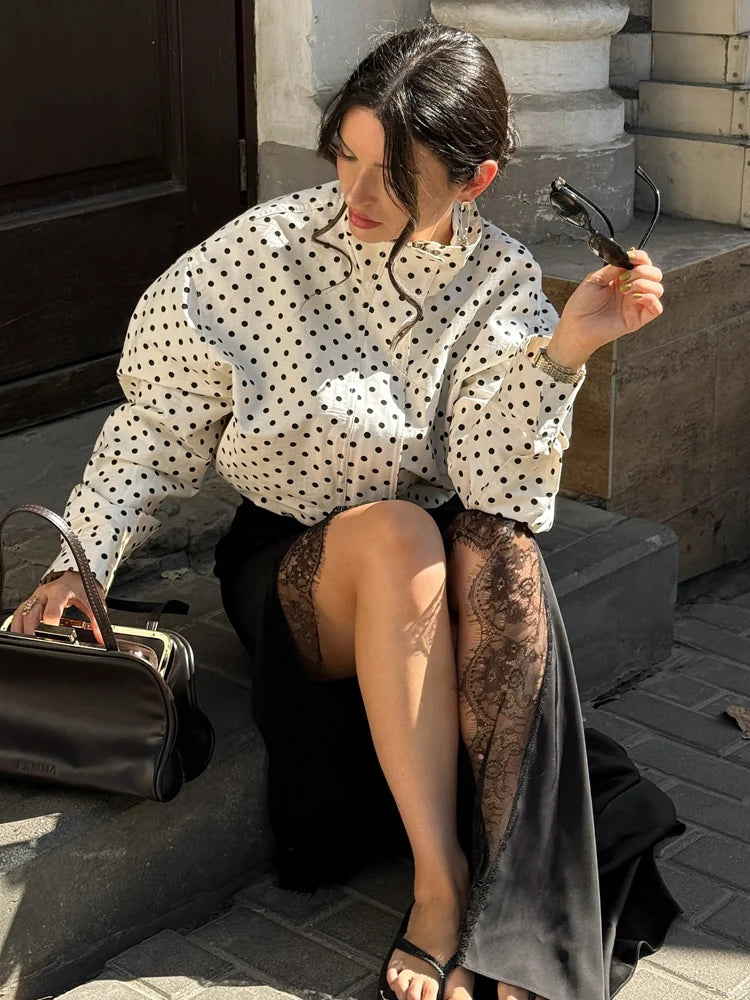 Polka Dot Zip Jacket