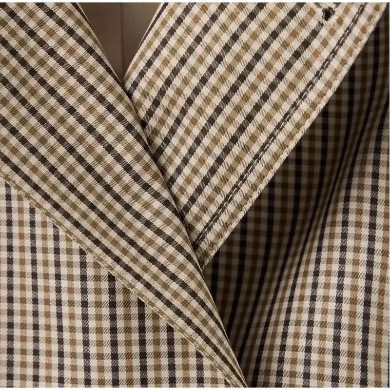 Women’s Plaid Cropped Jacket with Belt | FERANO MILANO