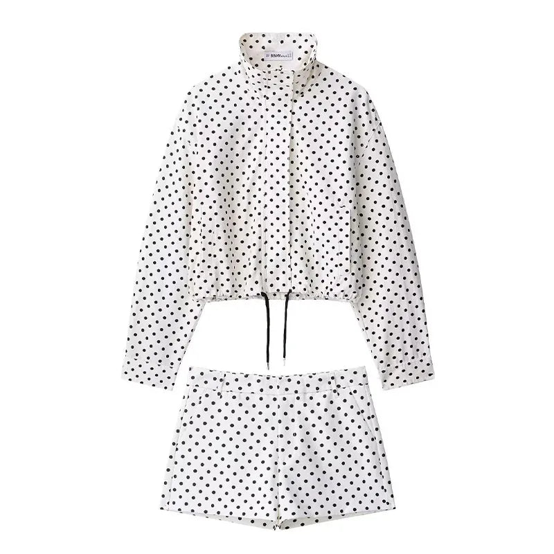 Polka Dot Zip Jacket