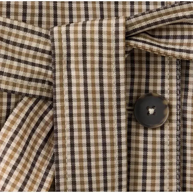Women’s Plaid Cropped Jacket with Belt | FERANO MILANO