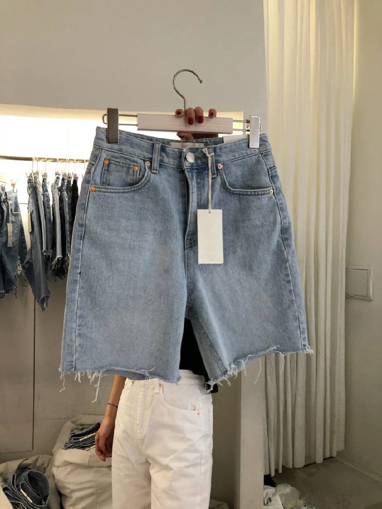 Trendy High-Waist Casual Denim Shorts